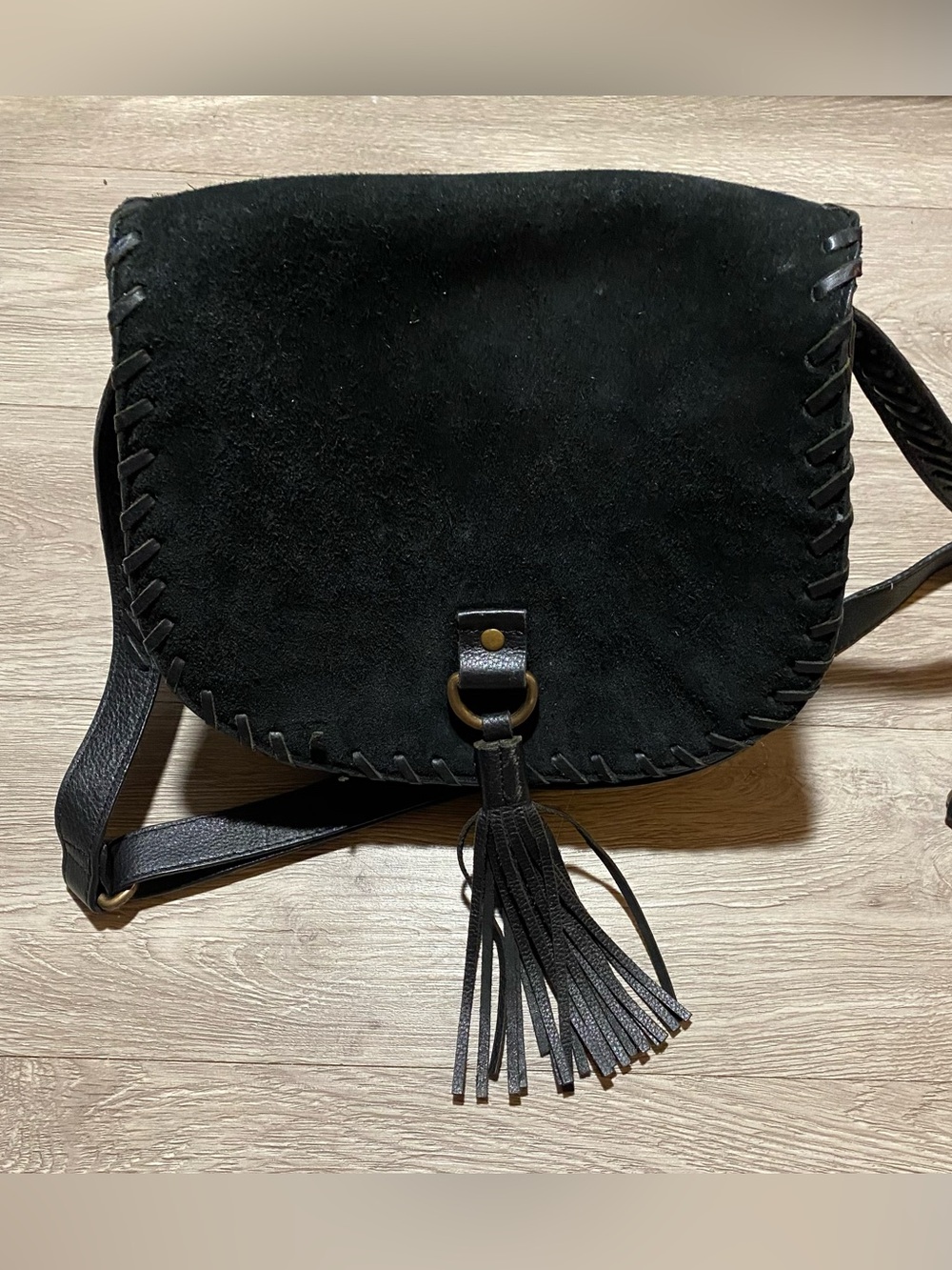 Noonday Collection Suede Arc Body Bag